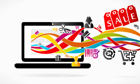 Online shoppingのイラスト素材