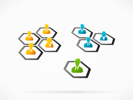 Abstract illustration of choosing business partnersのイラスト素材