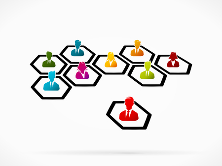 Abstract illustration of joining business networkのイラスト素材