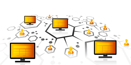 Abstract illustration of computer network gridのイラスト素材