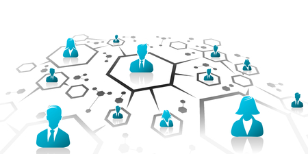 Abstract illustration of business network gridのイラスト素材