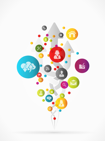 Abstract concept illustration with internet backgroundのイラスト素材