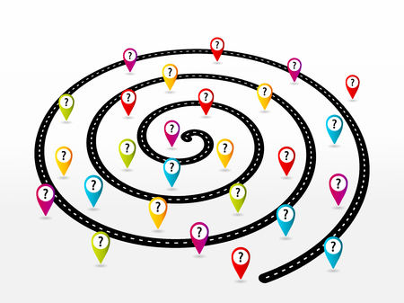 Questions road mapのイラスト素材