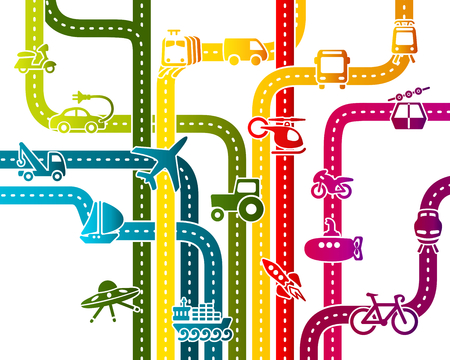 Abstract illustration with business transportation infrastructureのイラスト素材