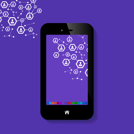 Abstract business network access from a mobile phoneのイラスト素材