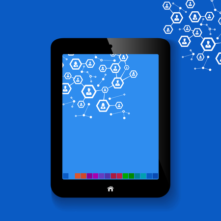 Abstract business network access from a mobile tabletのイラスト素材
