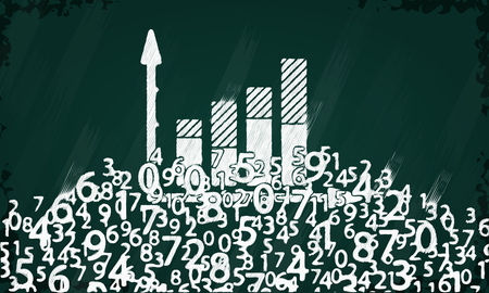 Statistics symbol sketched on a blackboardのイラスト素材