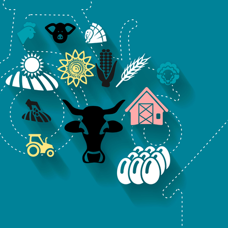 Abstract concept vector illustration with agriculture industryのイラスト素材