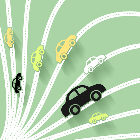 Abstract art illustration about cars and roadsのイラスト素材