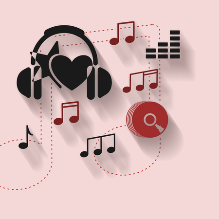 Abstract illustration with music iconsのイラスト素材