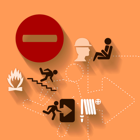 Abstract illustration with safety iconsのイラスト素材