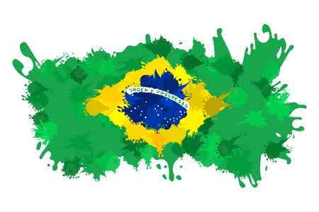 Brazilian splash flagのイラスト素材