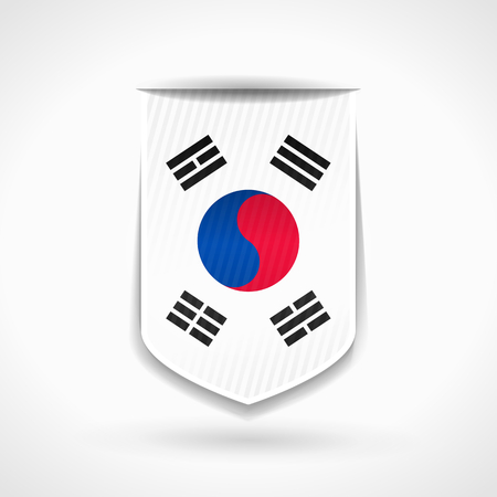 South Korean ribbon flagのイラスト素材