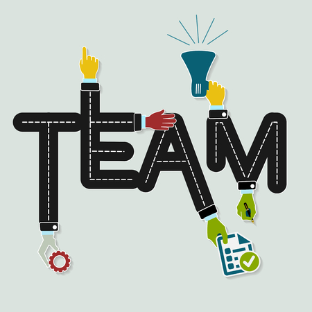 Abstract team word made out of office infrastructure のイラスト素材