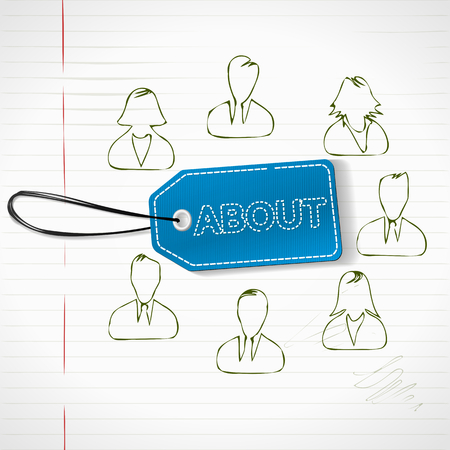 Hand draw sketch with about us avatar iconsのイラスト素材