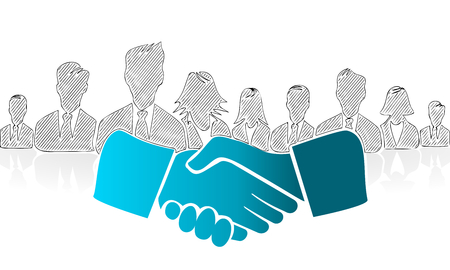 Hand Drawn Shake Hands Concept Vector Illustration Symbolのイラスト 素材 ストックフォト 写真素材のstock Foto ストックドットフォト