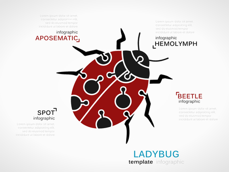 Ladybug made out of puzzle piecesのイラスト素材