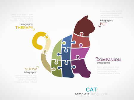 Cat made out of puzzle piecesのイラスト素材