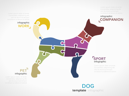 Dog made out of puzzle piecesのイラスト素材