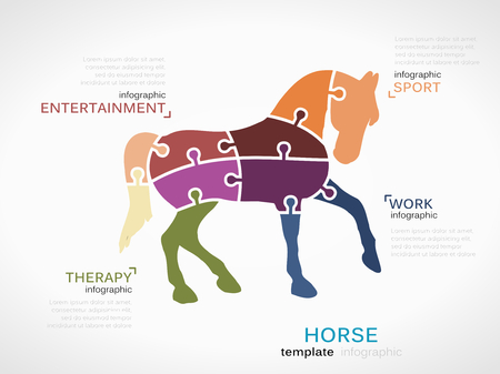 Horse made out of puzzle piecesのイラスト素材