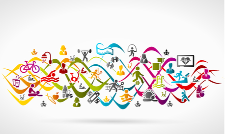 Healthy life icon set. Abstract background vector illustrationのイラスト素材