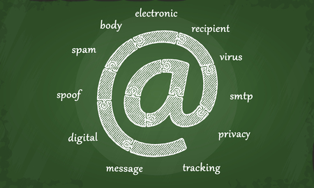 Electronic email chalkboard illustrationのイラスト素材