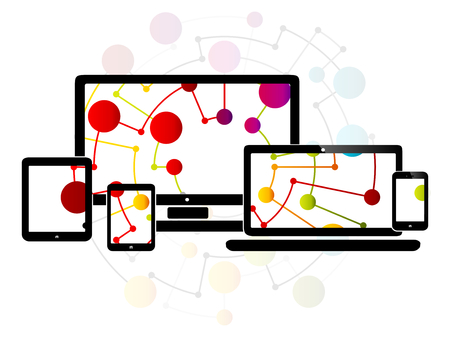 Abstract illustration with internet responsive web designのイラスト素材