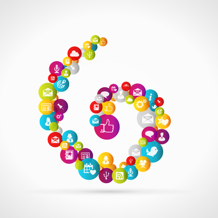 Social media applications . Abstract vector illustrationのイラスト素材