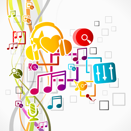 Abstract colorful vector illustration of music conceptのイラスト素材