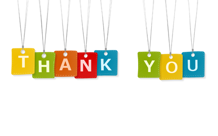 Thank you message isolated on white backgroundのイラスト素材
