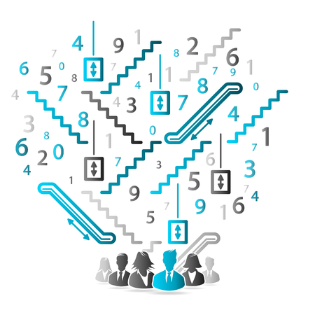 Referral concept illustration with colorful icons and symbolsのイラスト素材