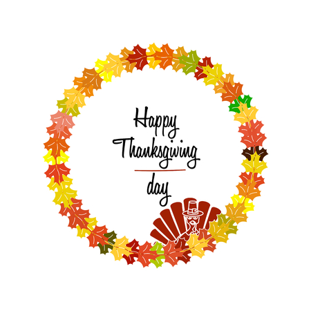Happy Thanksgiving Day celebrations greeting card design isolated on white backgroundのイラスト素材