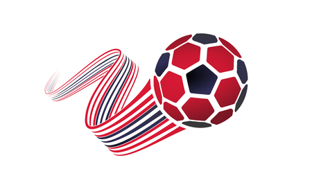 Trinidad and Tobago soccer ball isolated on white background with winding ribbons on black and red colorsのイラスト素材
