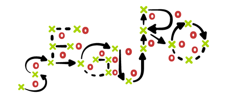 Insurance strategy written in Spanish on tactic boardのイラスト素材