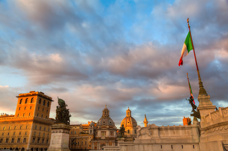 cityscape at the Vittoriano in Rome, Italyの写真素材