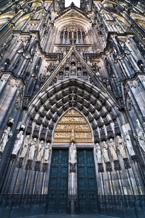 portal of the Cologne Cathedral in Cologne, Germanyの写真素材