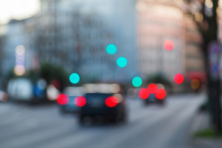 city ??traffic out of focusの写真素材
