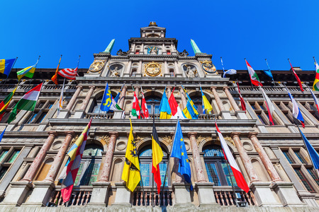 historical city hall in Antwerp, Belgiumの写真素材