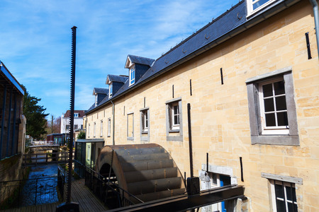 historical corn mill in Valkenburg aan de Geul, The Netherlandsの写真素材