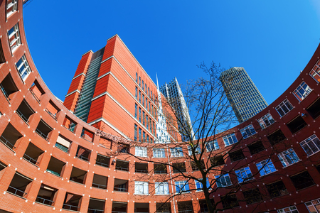 The Hague, Netherlands - April 20, 2016: skyscrapers in The Hague. The Hague is the seat of the Dutch government and the 3rd largest city of the Netherlands with 515,880 inhabitantsのeditorial素材