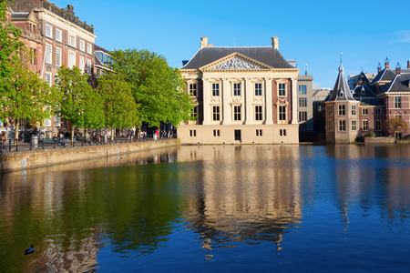 The Hague, Netherlands - April 20, 2016: Mauritshuis in The Hague, with unidentified people. It is an art museum that houses the Royal Cabinet of Paintings with mostly Dutch Golden Age paintingsのeditorial素材