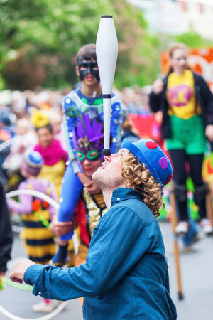 Berlin, Germany - May 15, 2016: unidentified people at the Carnival of Cultures, an annually festival in Berlin. The processions, dance and music events celebrate peace, tolerance and multiculturalismのeditorial素材