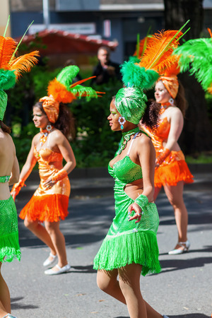 Berlin, Germany - May 15, 2016: unidentified people at the Carnival of Cultures, an annually festival in Berlin. The processions, dance and music events celebrate peace, tolerance, and multiculturalismのeditorial素材