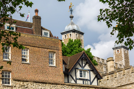 London, UK - June 15, 2016: detail of the Tower of London. Today the Tower of London is one of the...