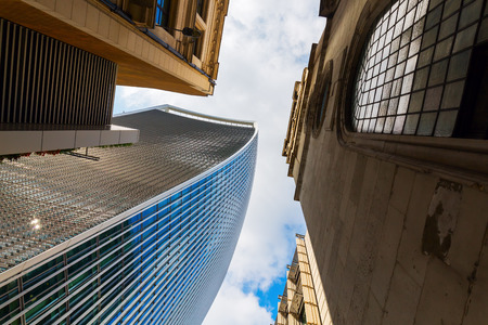 London, UK - June 17, 2016: skyscraper 20 Fenchurch Street in London, completed 2014, 34-storey and 160 m tall, 12th tallest in London, designed by architect Rafael Vinoly, nicknamed Walkie-Talkieのeditorial素材