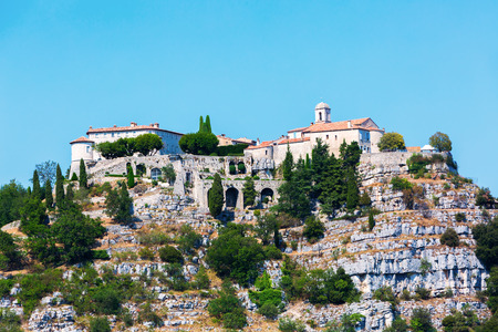 mountain village Gourdon, Provence, France. Gourdon is listed under the most beautiful villages of Franceのeditorial素材