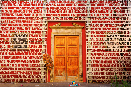 Pisa, Italy - June 30, 2016: Domus Mazzini is the place where Giuseppe Mazzinithe died in 1872. In WW2 it was completely destroyed. The present structure is the result of post-war reconstructionのeditorial素材