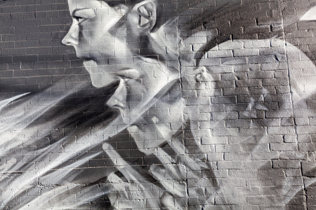 New York City, USA - October 10, 2015: mural art in Bushwick, Brooklyn. Bushwick is one of NYC's major street art hubs, with at outdoor art gallery known as the Bushwick Collectiveのeditorial素材