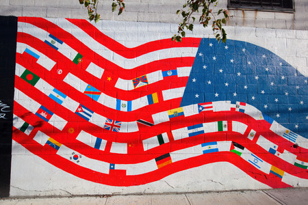 New York City, USA - October 10, 2015: mural art in Bushwick, Brooklyn. Bushwick is one of NYC's...