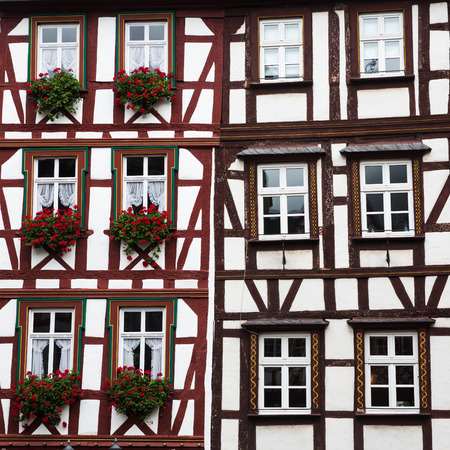 old framework building in Bernkastel-Kues, Rhineland Palatinate, Germanyの写真素材